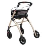 Champagne Jaguar bakifrån Champagnefärgad rollator snett bakifrån
