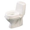 Etac toalettsitsförhöjare Hi-Loo med kantstopp och ergonomisk sits monterad på toalett