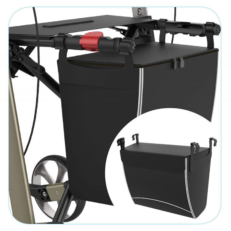 Rehasense magnetlåsväska Server Athlon – svart rollatorväska med magnetlock under sits