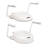 Etac Toalettsitsförhöjare Hi-Loo med armstöd 6 cm höjd vit färg ergonomisk design