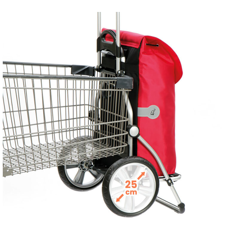 Royal chassi med hängfix på kundvagn i butik