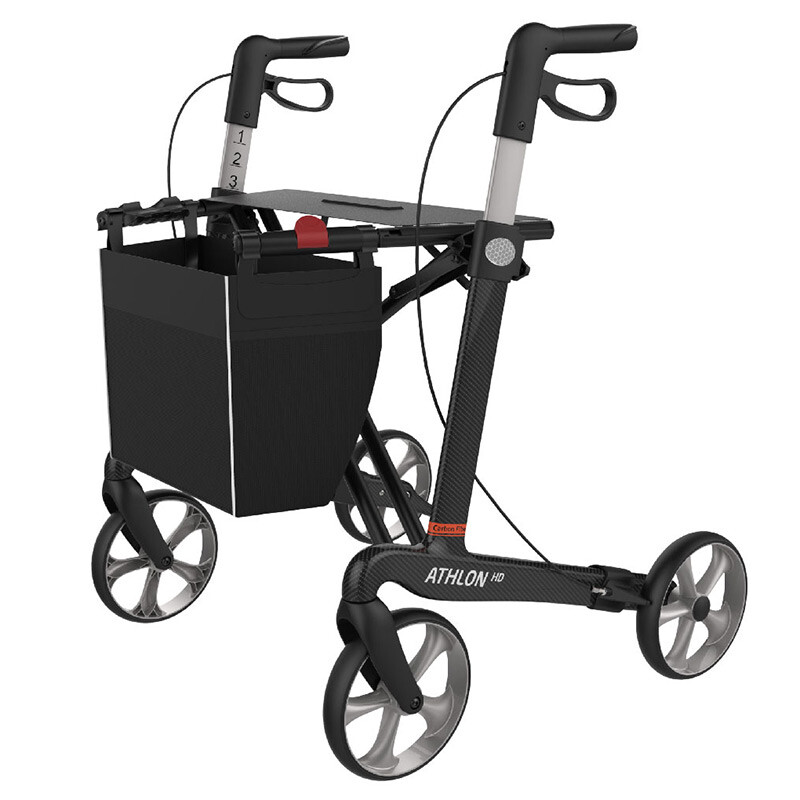 Rehasense Athlon HD rollator sedd bakifrån med sits och väska