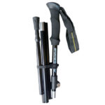 BungyPump Gångstavar SportsPro Travel – svart hopfälld stav i fyra sektioner med ergonomiskt grepp