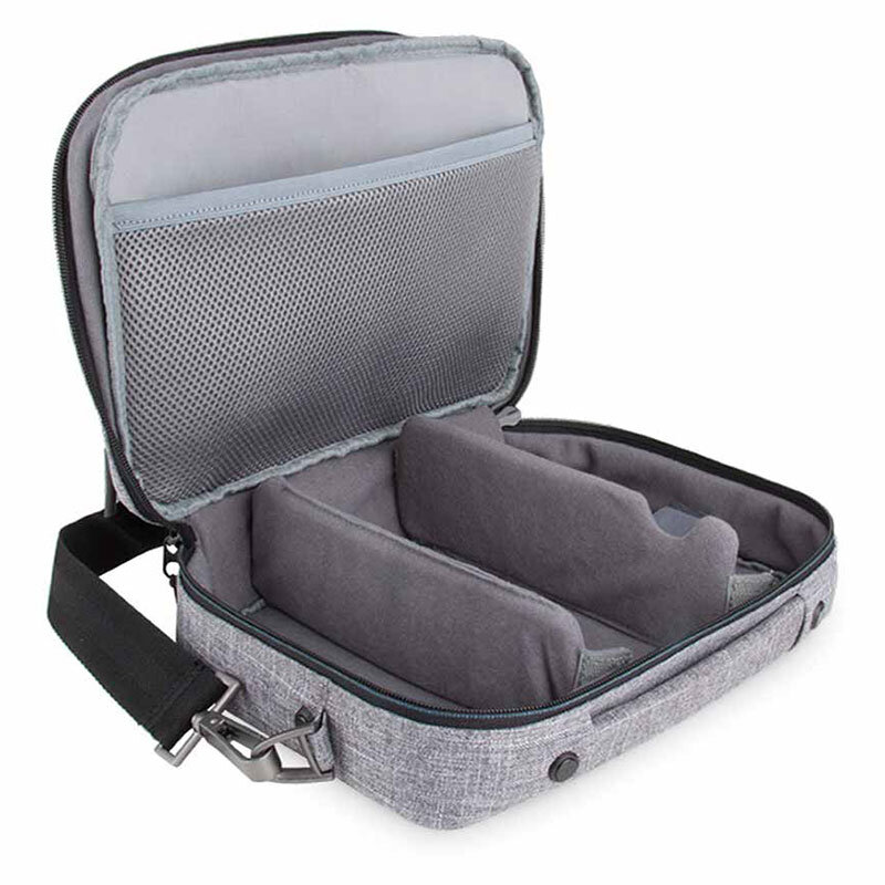 Resmed resväska AirMini – grå polyester transportväska med dragkedja och Resmed-logotyp, bild 2