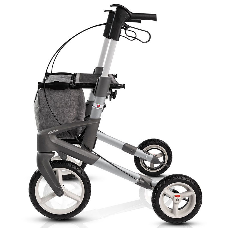Topro Olympos ATR rollator sedd från sidan med shoppingväska