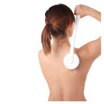 Närbild på roterande kulor och svampyta