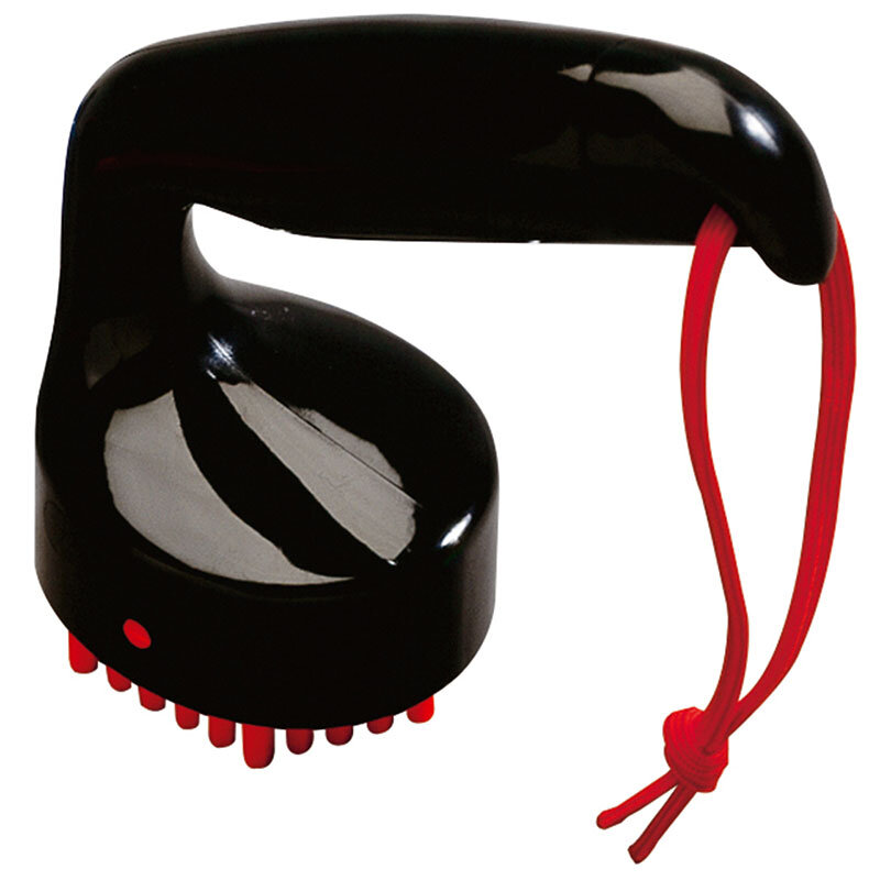 Etac Universalvred Uni vridgrepp – svart plastgrepp med röda gummitappar och röd handledsrem