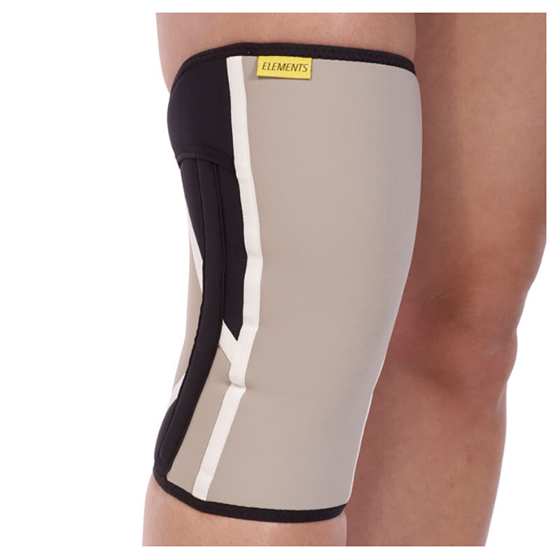 Camp Scandinavia Elements knäortos på knä Camp Scandinavia Elements Knä — beige neoprenortos med svart sidoförstärkning