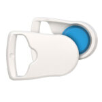 Resmed Clips Huvudband AirFit F20 — två vita magnetclips med blå silikonmitt