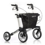 Sunrise Medical rollator Gemino 60 utomhusrollator stora hjul med korg sedd framifrån