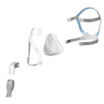 Alla delar till ResMed Quattro Air helmask – knärör, maskram, mjukdel och huvudband