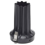 Doppsko isdubb käpp – Popab Ingrid fällbar i svart gummi med metalldubb