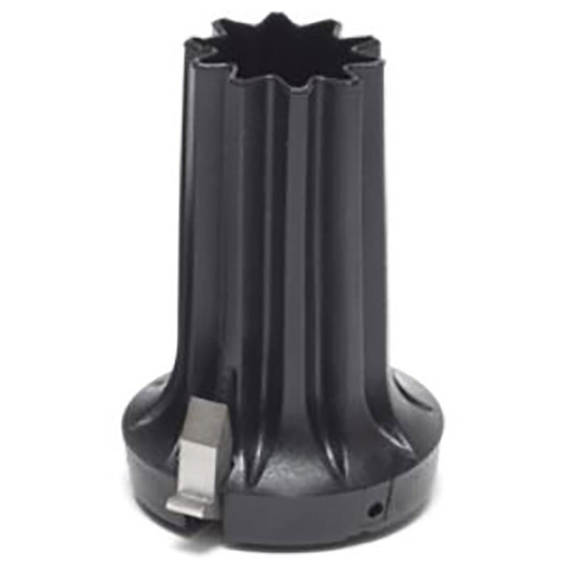 Doppsko isdubb käpp – Popab Ingrid fällbar i svart gummi med metalldubb