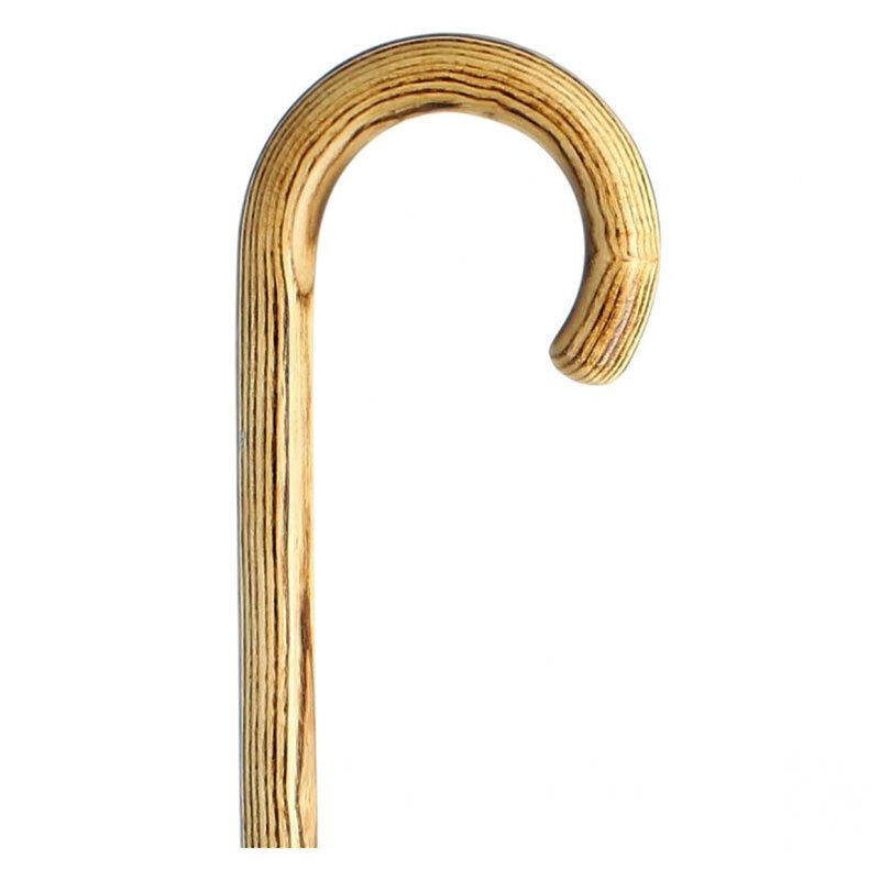 Cannes Fayet käpp acacia krok bränd Cannes Fayet käpp acacia krok bränd – närbild på krokhandtag i bränt ljust akaciaträ med tydlig ådring