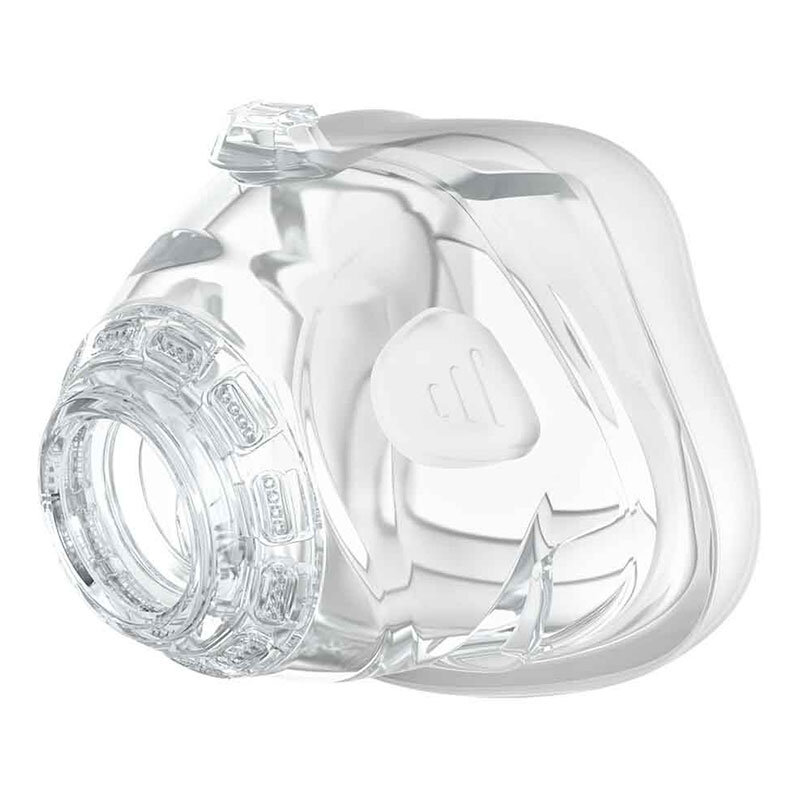 Resmed mjukdel Mirage FX For Her – mindre transparent silikonkudde till Resmed Mirage FX For Her näsmask, sett från sidan