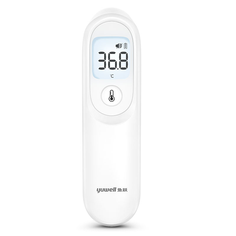 Yuwell YT-1 termometer framifrån med stor LCD-display och mätknapp