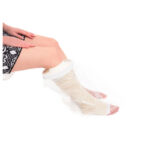 Vitility Duschskydd Halvt Ben — transparent plastöverdrag över ett bandagerat underben