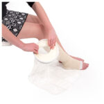 Transparent duschskydd i utlagt skick