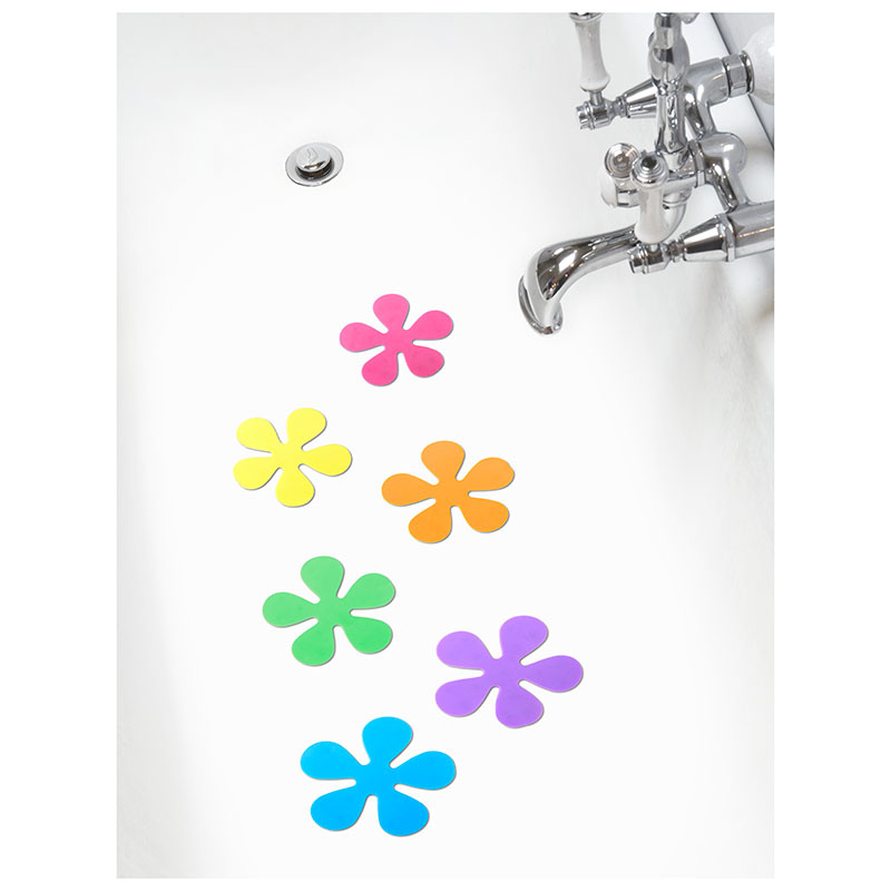 Papillon halkskydd blommor i badkar med sugproppar för säker dusch