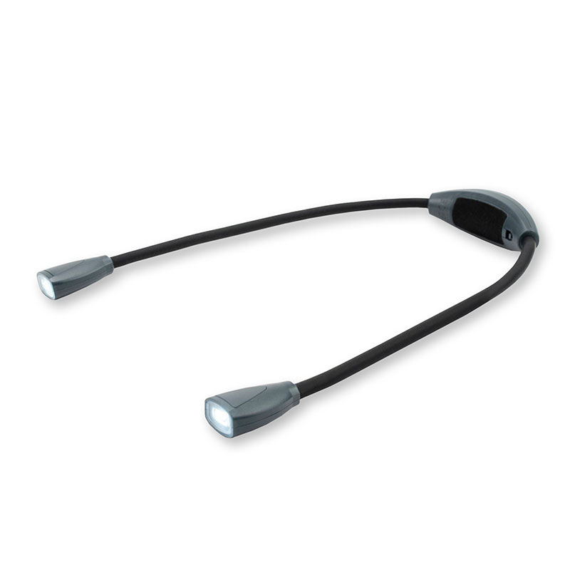Carson Nacklampa Necklight — svart handsfree LED-läslampa med två ljushuvuden