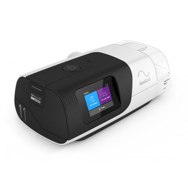 AirSense 11 AutoSet snett ovanifrån med pekskärm och startknapp