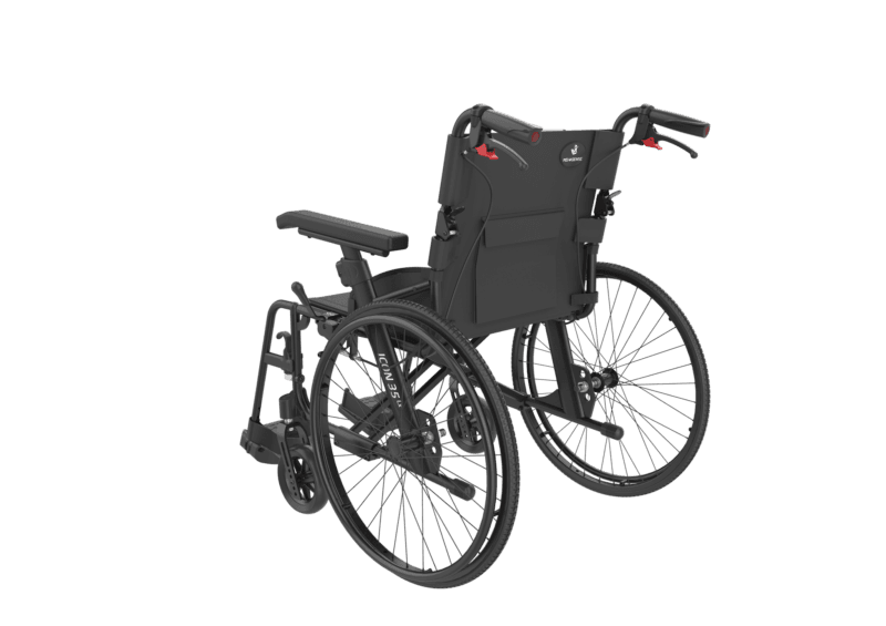 ICON 35 LX Active snett bakifrån med uppfällbart armstöd