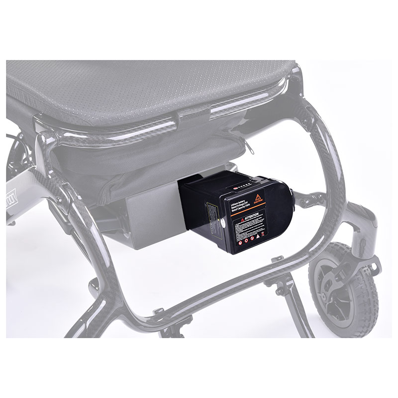 Sunrise Medical batteri Q50 R Carbon litiumbatteri monterat på elrullstol