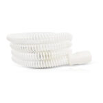 Purdoux PurSlim Slang 15 mm — vit hoprullad CPAP-slang med ände i vit plast