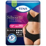 TENA inkontinensskydd dam svart absorberande Silhouette Plus Black Large trippelt skydd urinläckage diskret