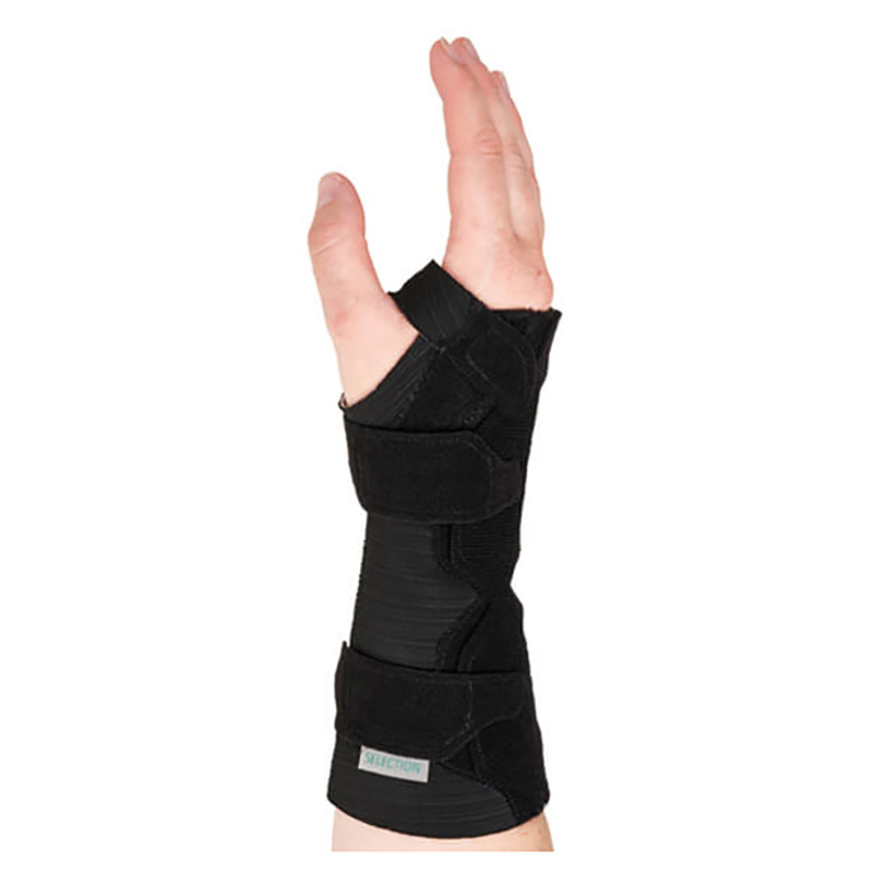 Handledsortos Multiopen sedd från sidan med snörning