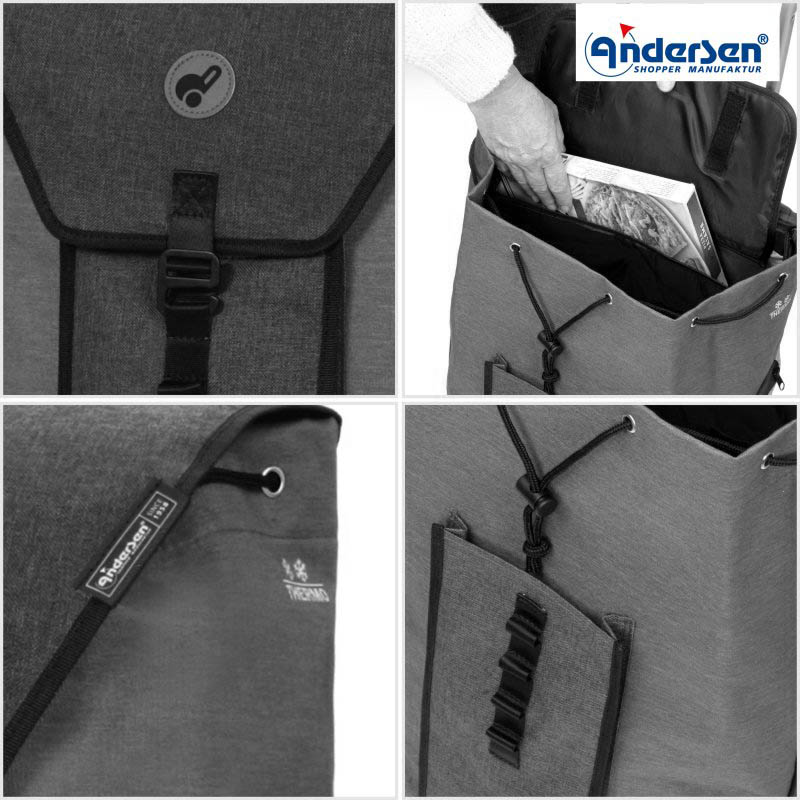 Oli.P 2.0 säck med höjdjusterbart lock öppet
