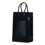 Andersen Säck Shoppingvagn Charu Svart bomull skinndetaljer