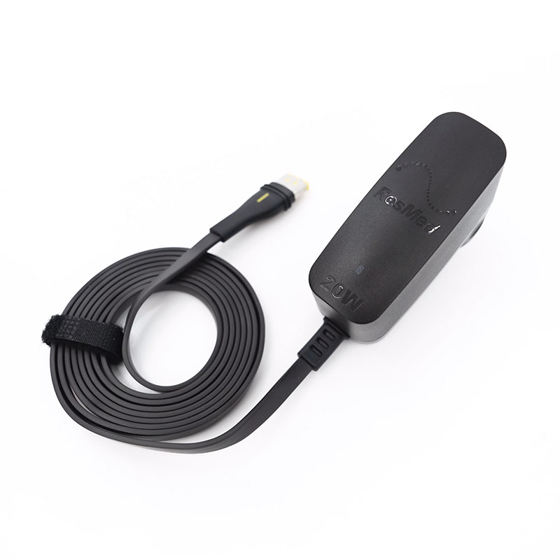Strömadapter med kabel och EU-väggkontakt för AirMini CPAP