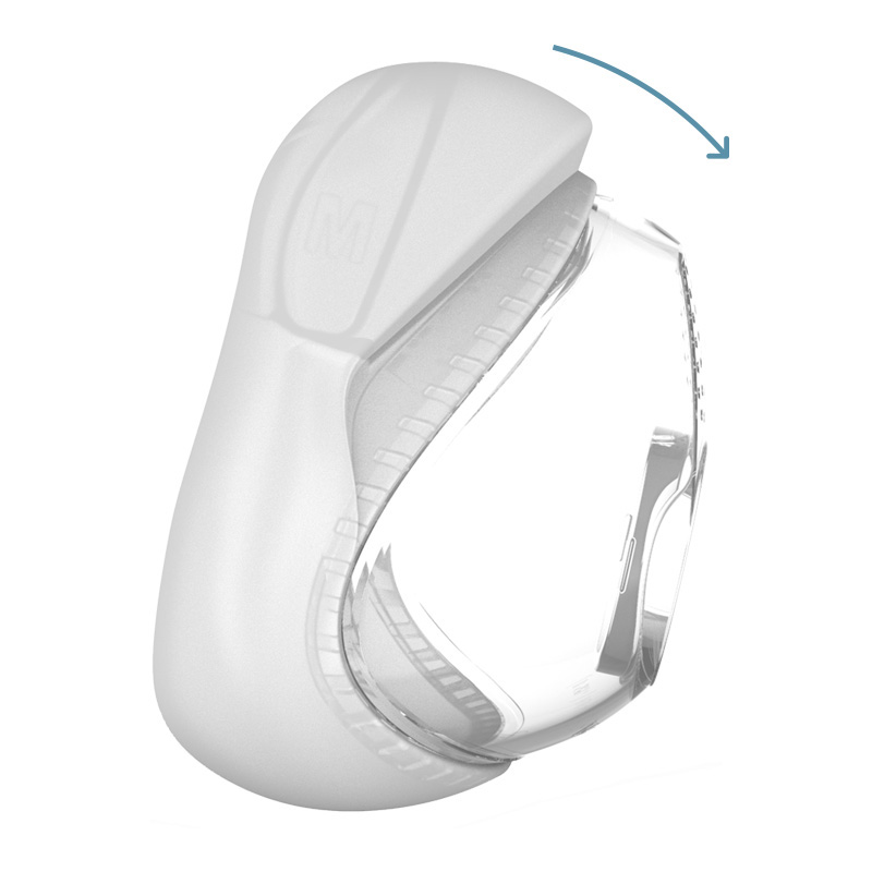 F&P Mjukdel Vitera reservdel helmask CPAP vit silikonkudde med storleksmarkering M