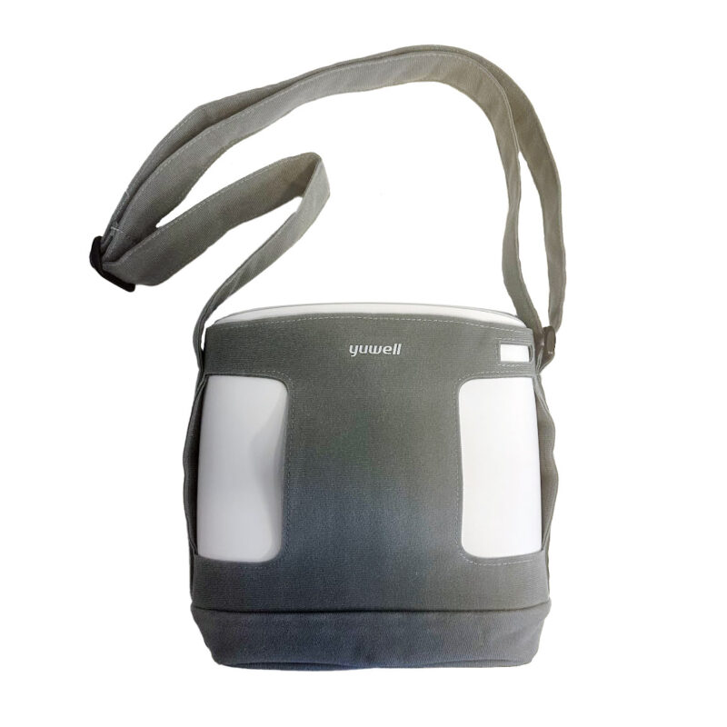 Grå bärväska med axelrem för portabel syrgasapparat Yuwell