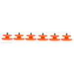 Springyard Studs Ersättningsdubb – sex orangea reservdubbar med stålspets på rad