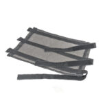 Svart nät närbild med kardborre synlig