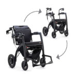 Hopfällbar rullstol med fotstöd och joystick