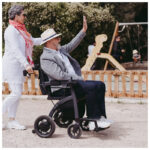 Närbild av joystick och styrning