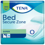 TENA Bed Secure Zone Super sängskydd inkontinens 60x60 förpackning med absorberande underlägg för stol och rullstol