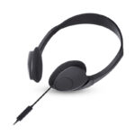 Bellman Hörlurar med Mikrofon – svart on-ear headset med integrerad svarsknapp och mikrofon