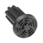 Svart doppsko underifrån med däckmönster synligt