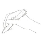 Svart ergonomisk penna närbild på skaftet