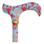 Classic Canes justerbar käpp derby – sandstrandsmönster med krabbor, sjöhästar och sjöstjärnor