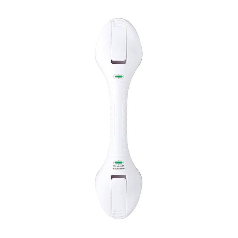 Vitility stödhandtag med sugpropp kort – 40 cm rostfritt badhandtag med två sugproppar och färgindikator