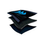 Airtex 3D-material detalj sömlös laminationsteknik