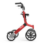 Trust Care rollator Lets Go Out röd – ergonomisk hopfällbar utomhusrollator aluminium fjädrade bakhjul