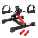 Pedaltränare display rehabilitering – Timago DualTIM med fotöglor, röda handgrepp och digital display för arm och ben träning