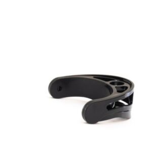 Svart armbygel från sidan med stängningsmekanism