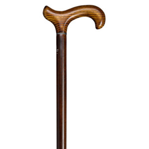 Gastrock käpp derby akacia – handgjord promenadkäpp med derbyhandtag i flambehandlat akaciaträ och dekorativ svartkromskrage
